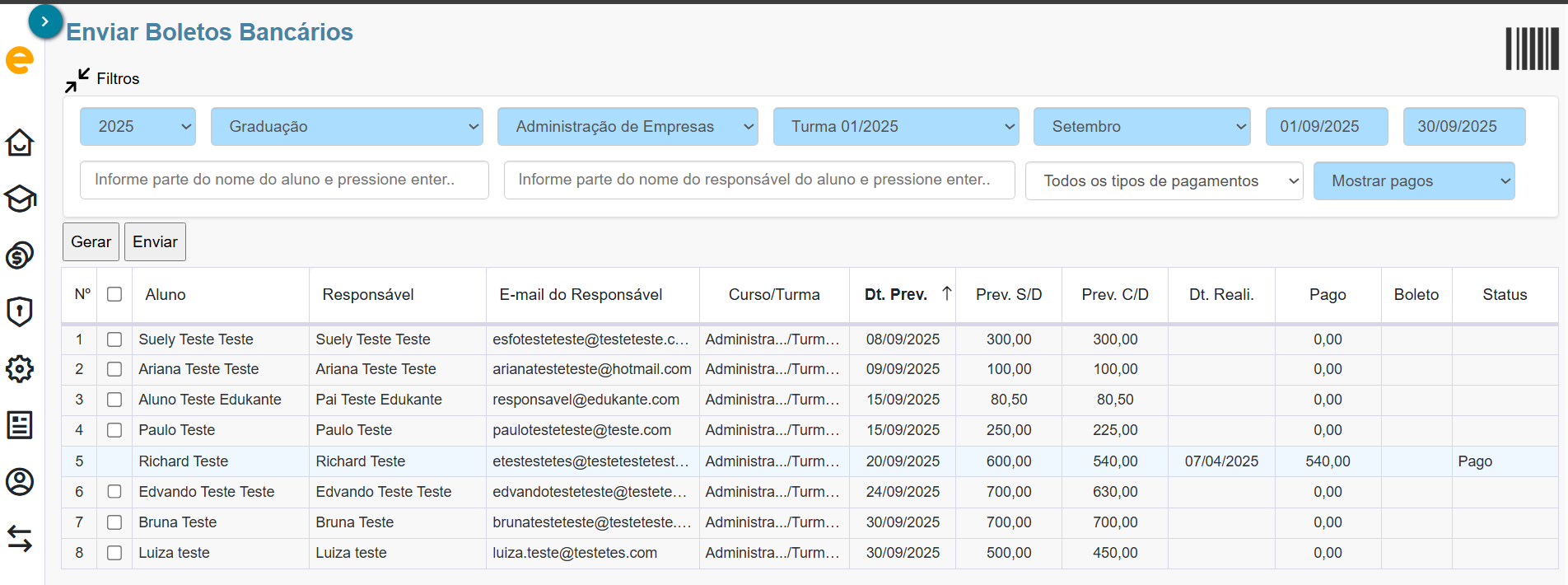 Automatização de Matrículas - Gerar Boletos em Massa