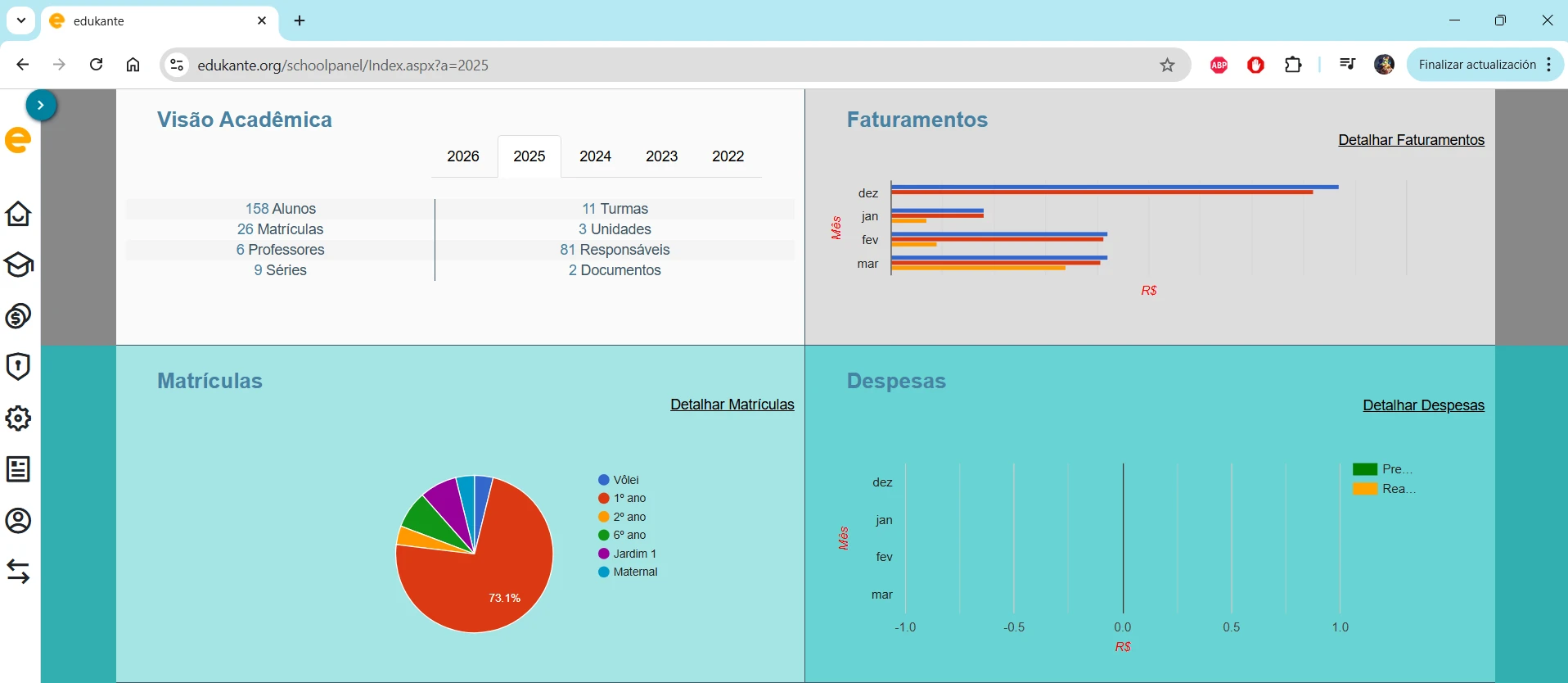 Sistema de Gestão Escolar Operacional