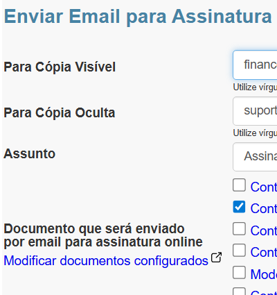 Software Online de Gestão Escolar - Envio de Contrato da Matrícula para Asinatura.