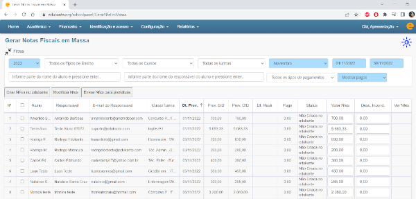 Software para Escolas, Cursos, Faculdades - Geração de Notas Fiscais Eletrônicas em Massa